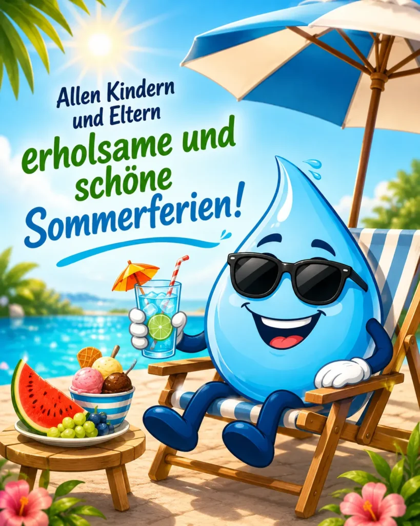 Endlich Sommerferien! Unser Bongi und das gesamte Team des Fördervereins Metzinger Bongert-Bad wünschen allen Kindern, Eltern und euren Familien eine wunderschöne Ferienzeit.